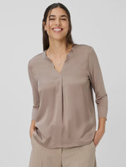 Top Clarisa BRAX Combi Texturas TAUPE