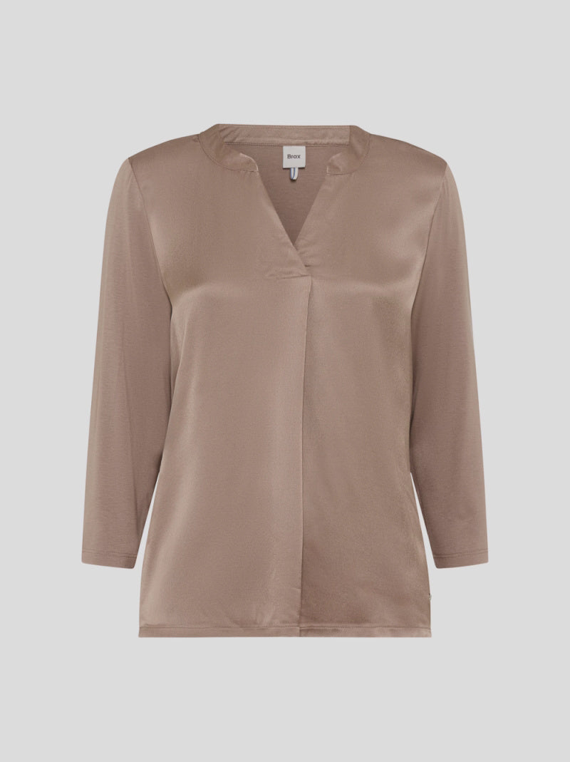 Top Clarisa BRAX Combi Texturas TAUPE