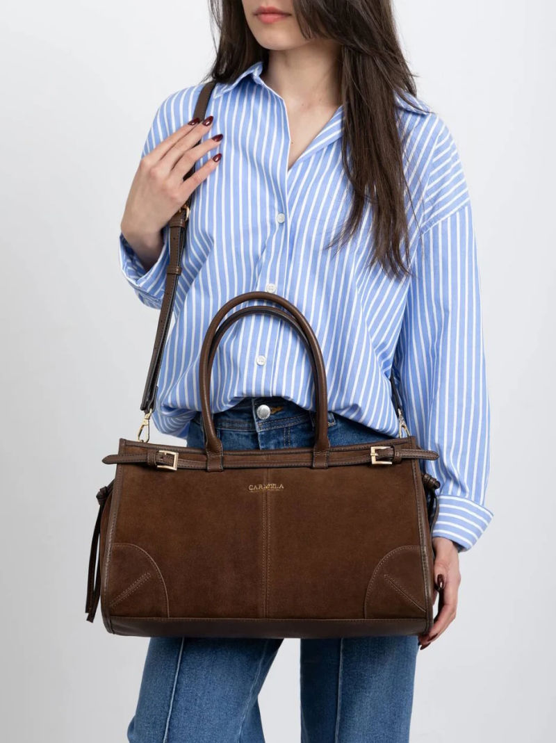 Bolso Hombro CARMELA Combi Ante MARRÓN