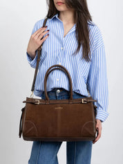 Bolso Hombro CARMELA Combi Ante MARRÓN