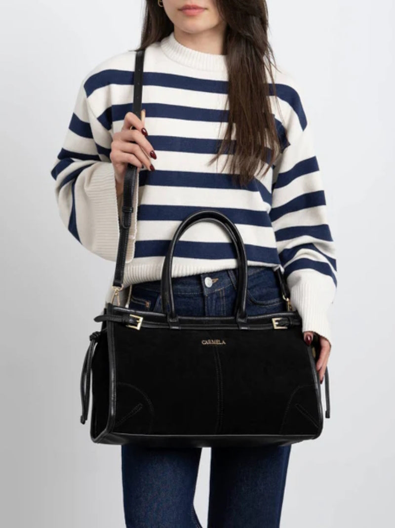 Bolso Hombro CARMELA Combi Ante NEGRO