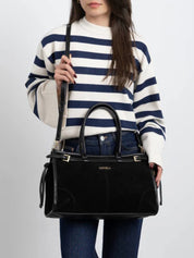 Bolso Hombro CARMELA Combi Ante NEGRO