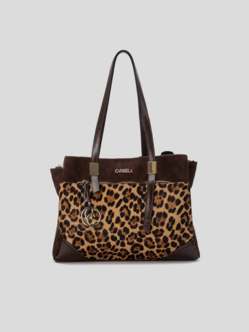Bolso Hombro CARMELA Textil LEOPARDO