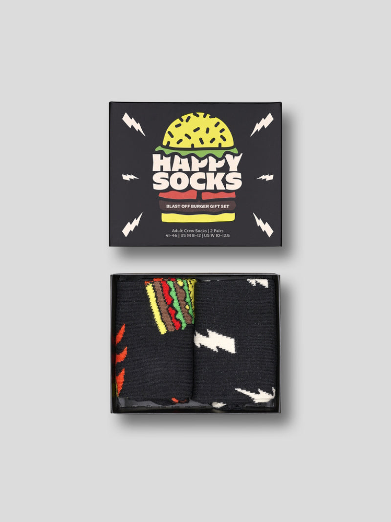 HAPPY SOCKS 2-PackBlast Off Burger 36/40
