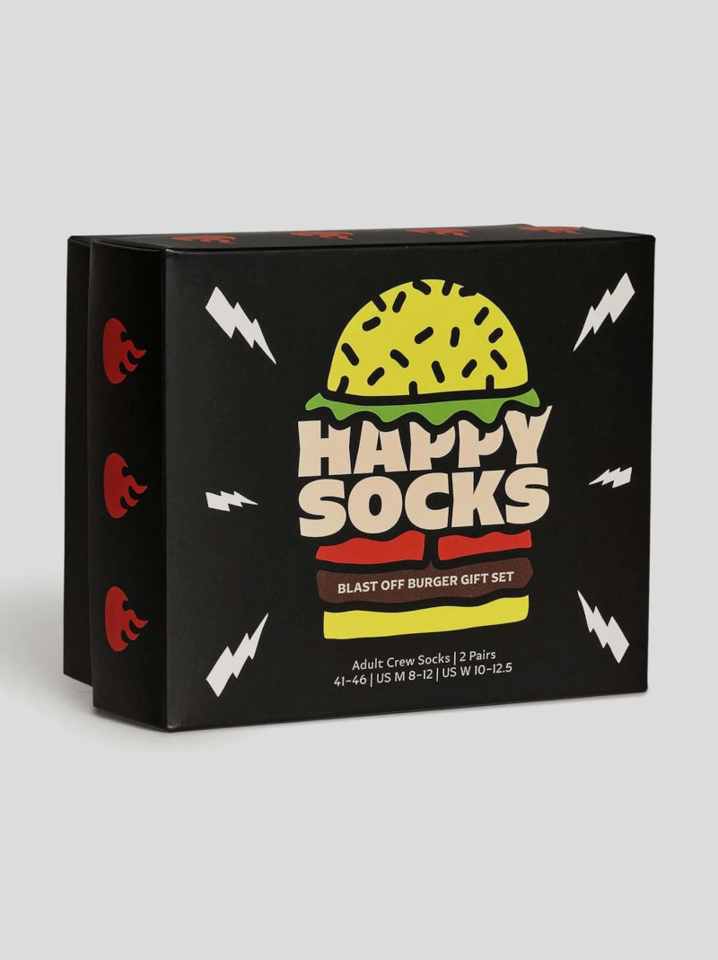 HAPPY SOCKS 2-PackBlast Off Burger 36/40