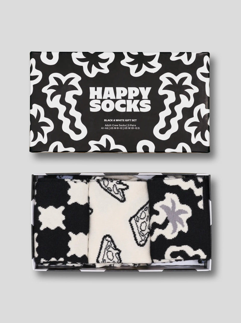 HAPPY SOCKS 3-Pack Black And White 36/40
