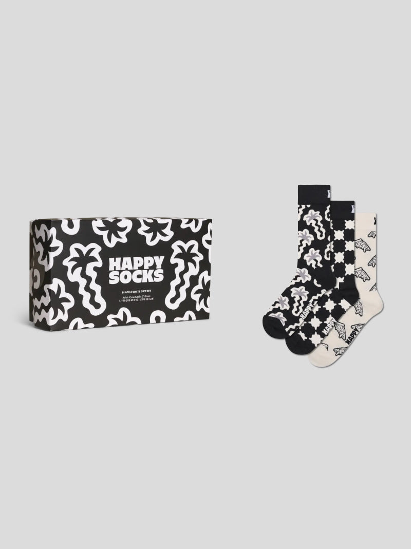 HAPPY SOCKS 3-Pack Black And White 41/46