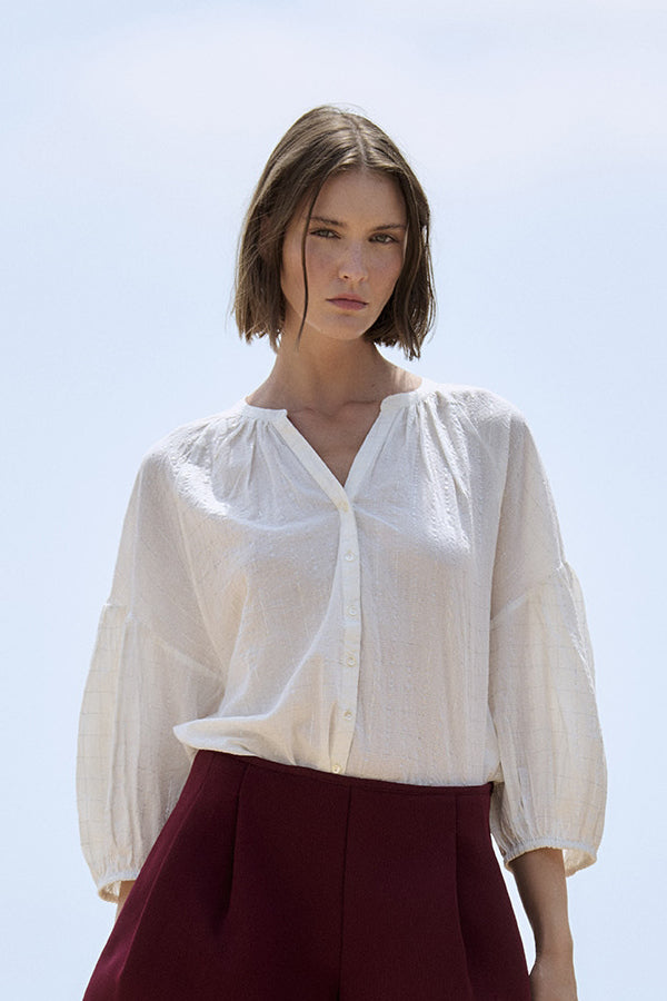 Blusa SITA MURT Cuadros Lurex