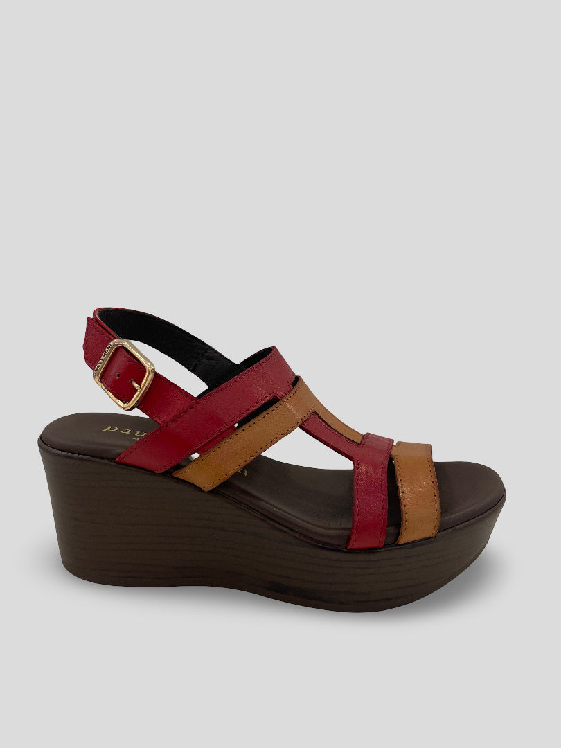 Sandalia Tiras PAULA URBAN Piel Bicolor