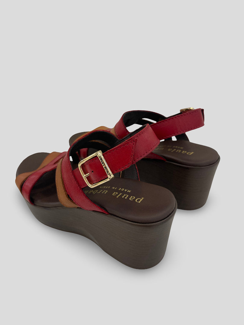 Sandalia Tiras PAULA URBAN Piel Bicolor