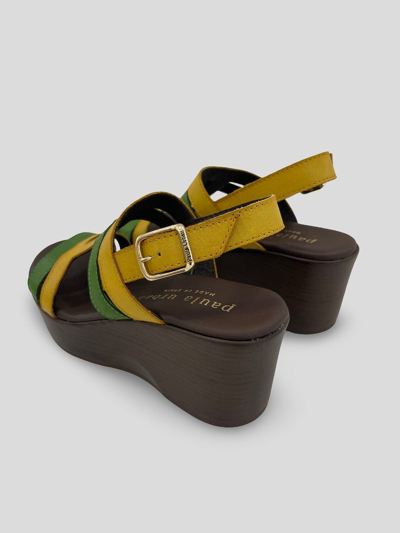 Sandalia Tiras PAULA URBAN Piel Bicolor