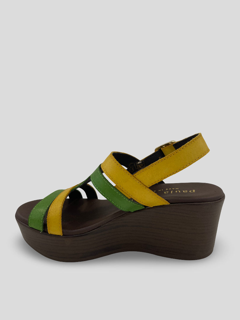 Sandalia Tiras PAULA URBAN Piel Bicolor