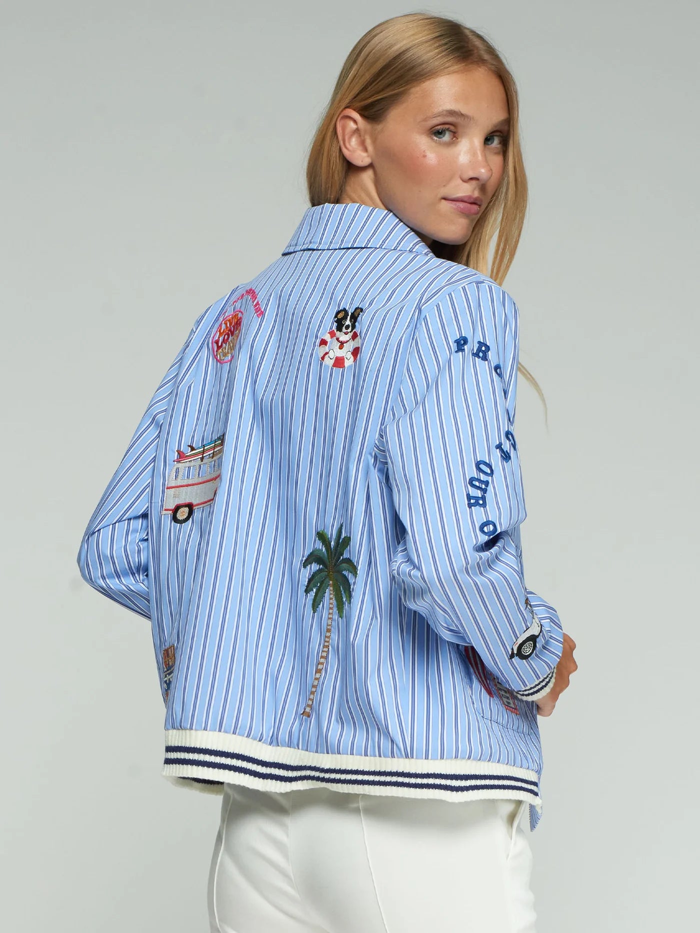 Bomber VILAGALLO Rayas Bordado Surf