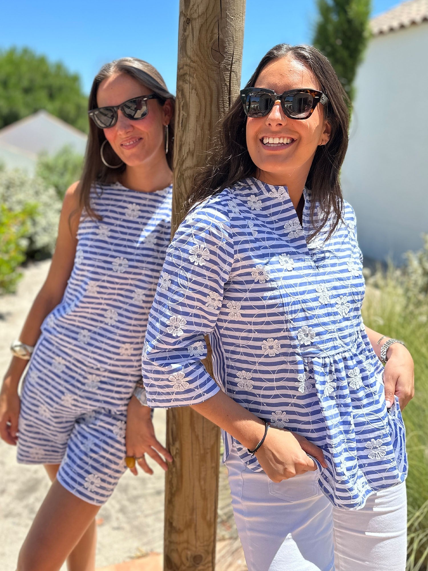 Camisa Rayas VILAGALLO Bordado Floral