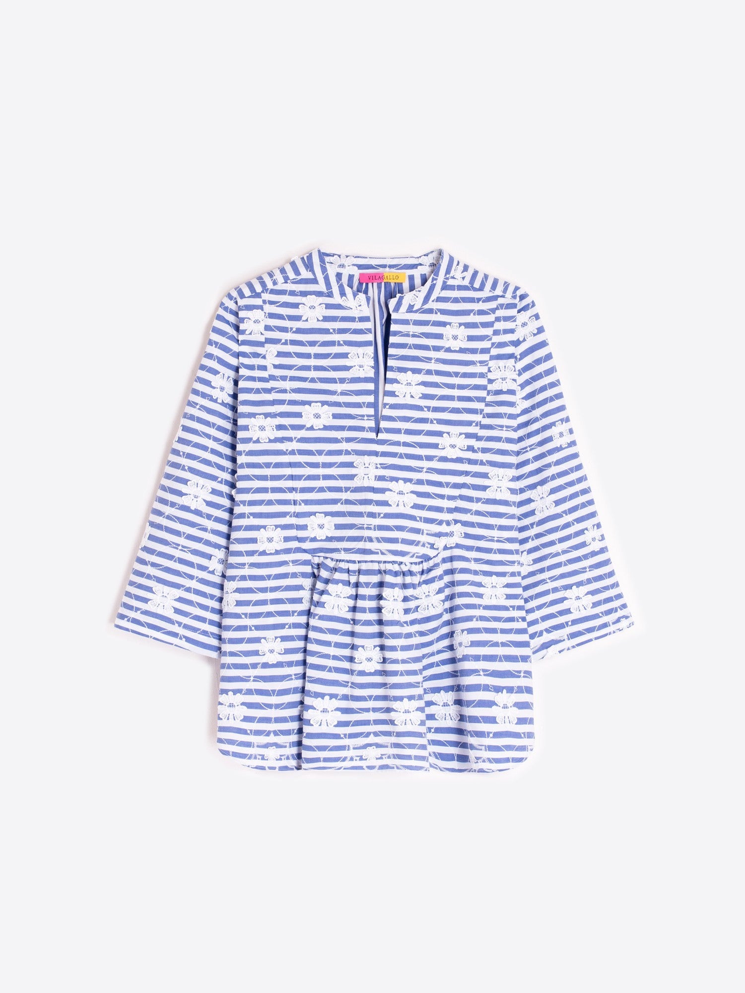Camisa Rayas VILAGALLO Bordado Floral