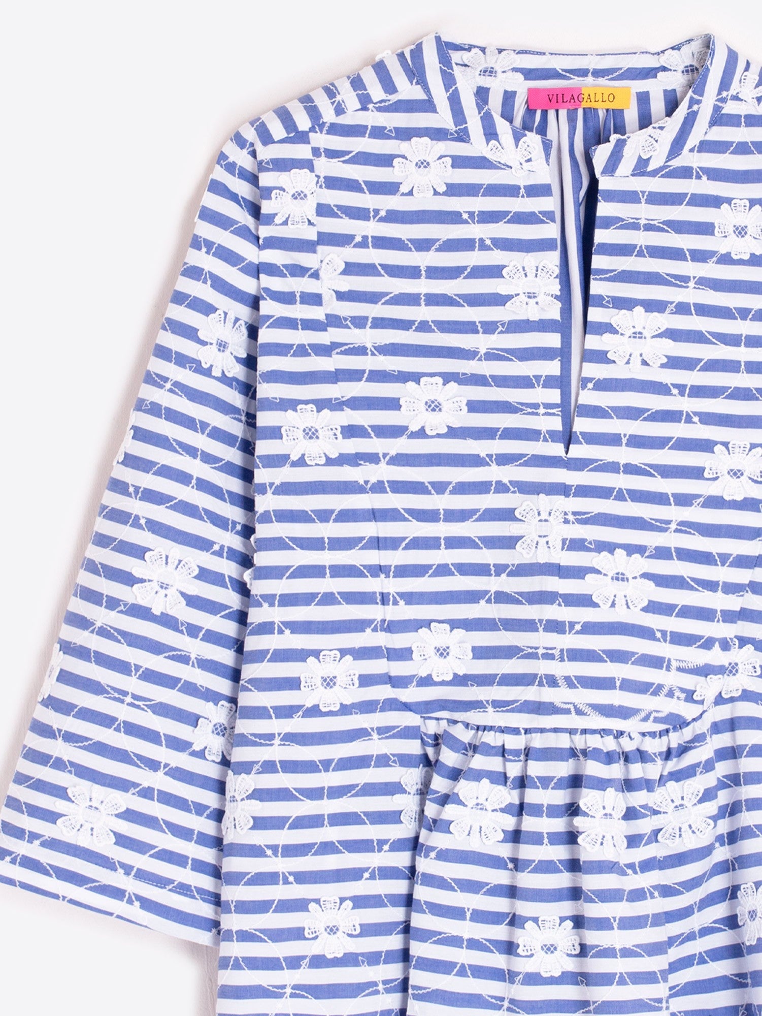 Camisa Rayas VILAGALLO Bordado Floral