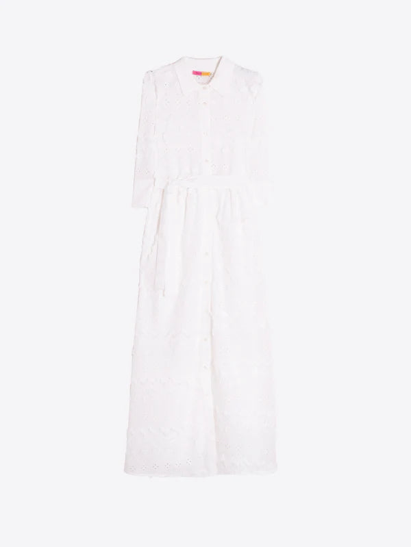 Vestido Largo VILAGALLO Bordado Cinturón