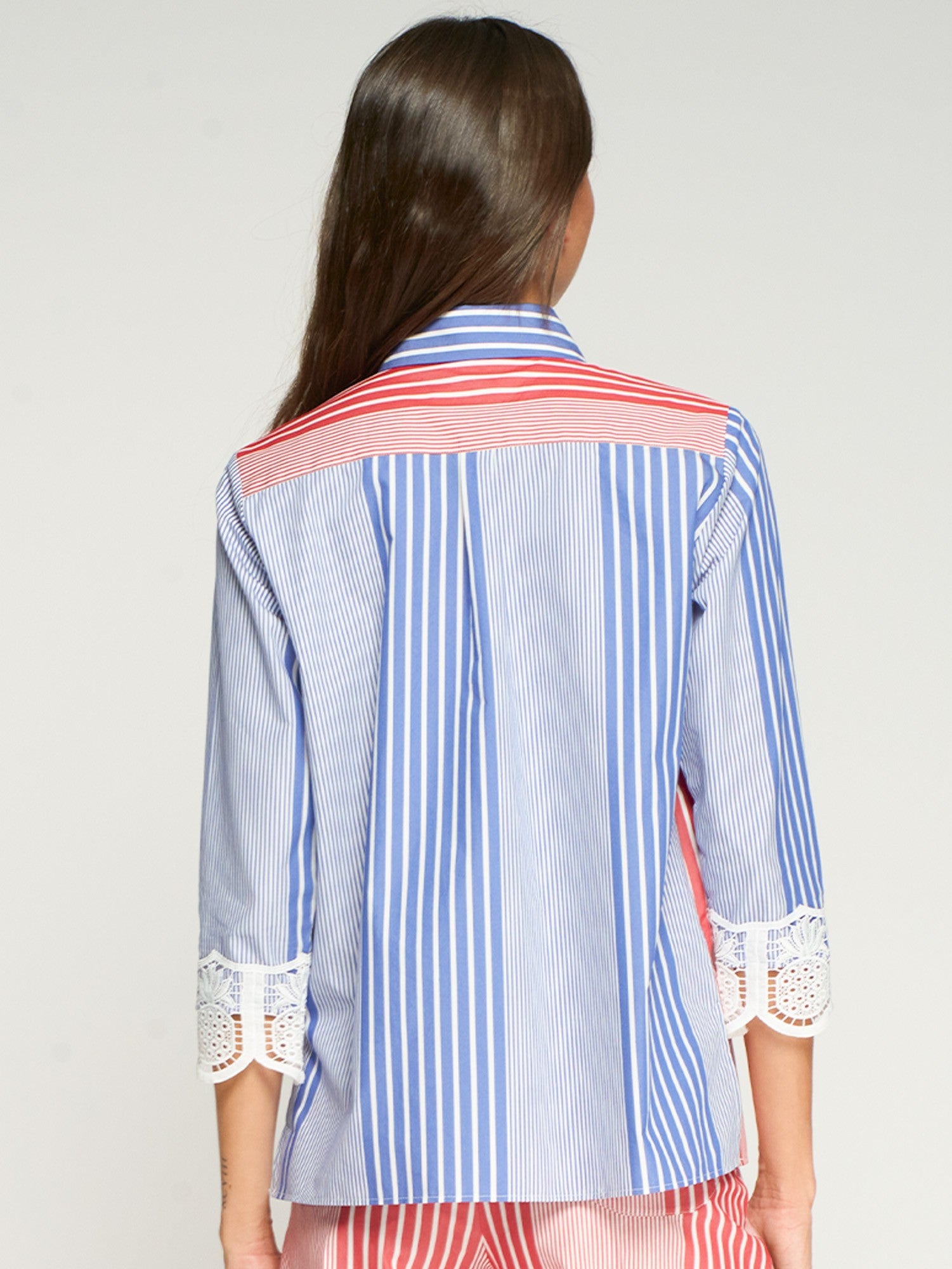Camisa Rayas VILAGALLO Puño con Encaje