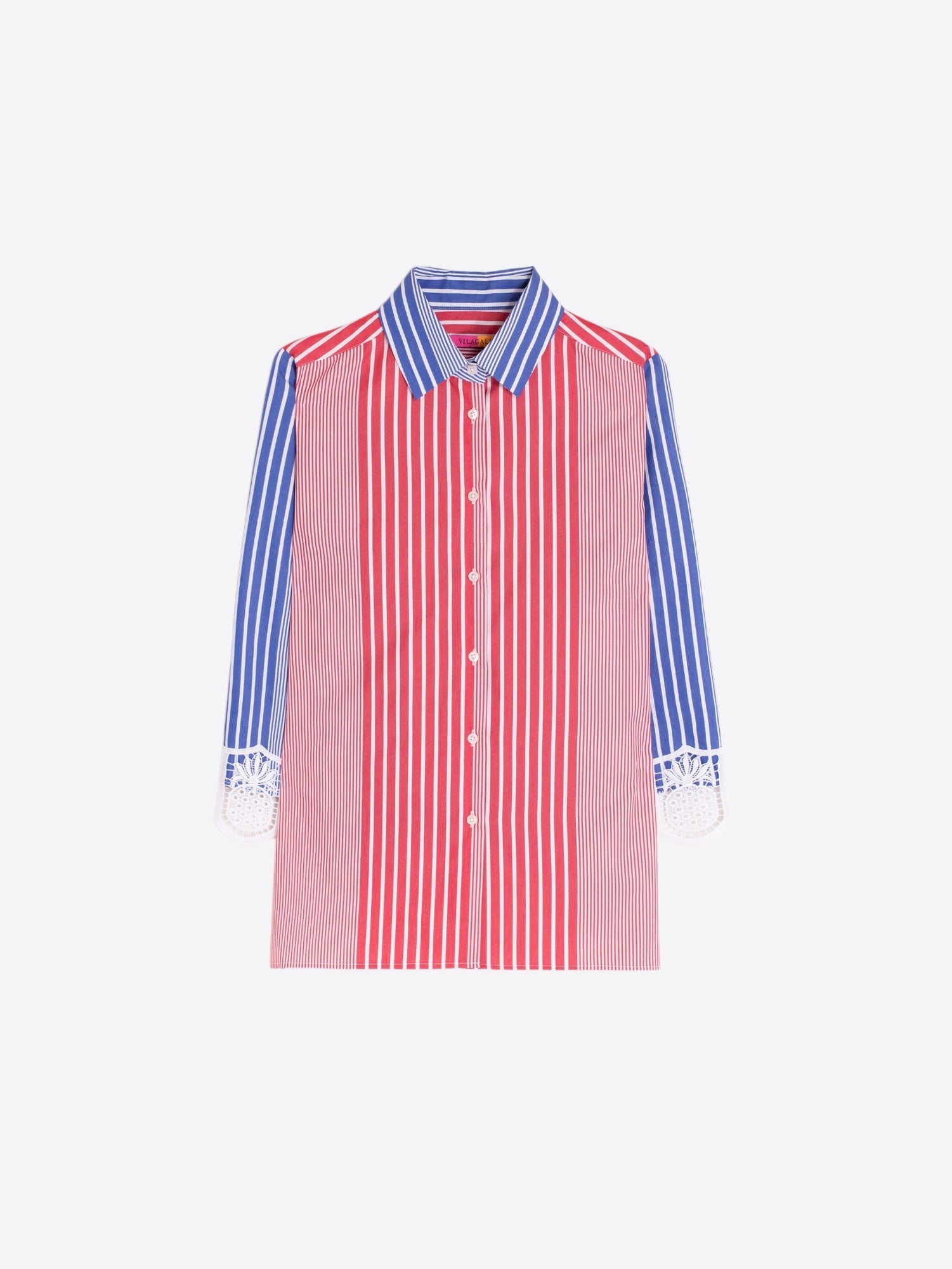 Camisa Rayas VILAGALLO Puño con Encaje