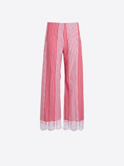 Pantalón Elena VILAGALLO Rayas y Encaje