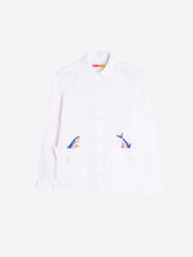 Camisa Lino VILAGALLO Bordado Peces