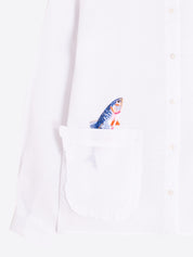 Camisa Lino VILAGALLO Bordado Peces