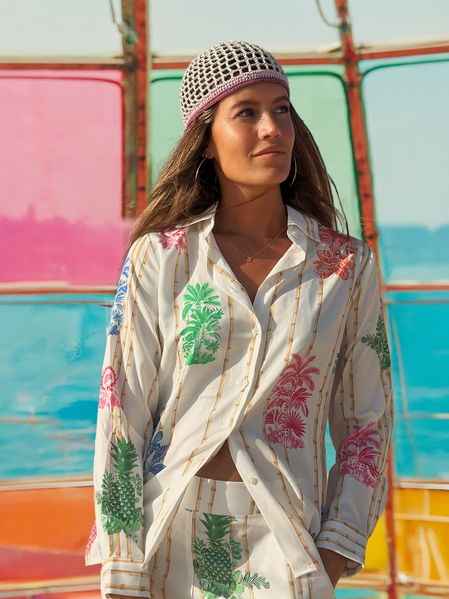 Camisa Tea VILAGALLO Estampado Bambú