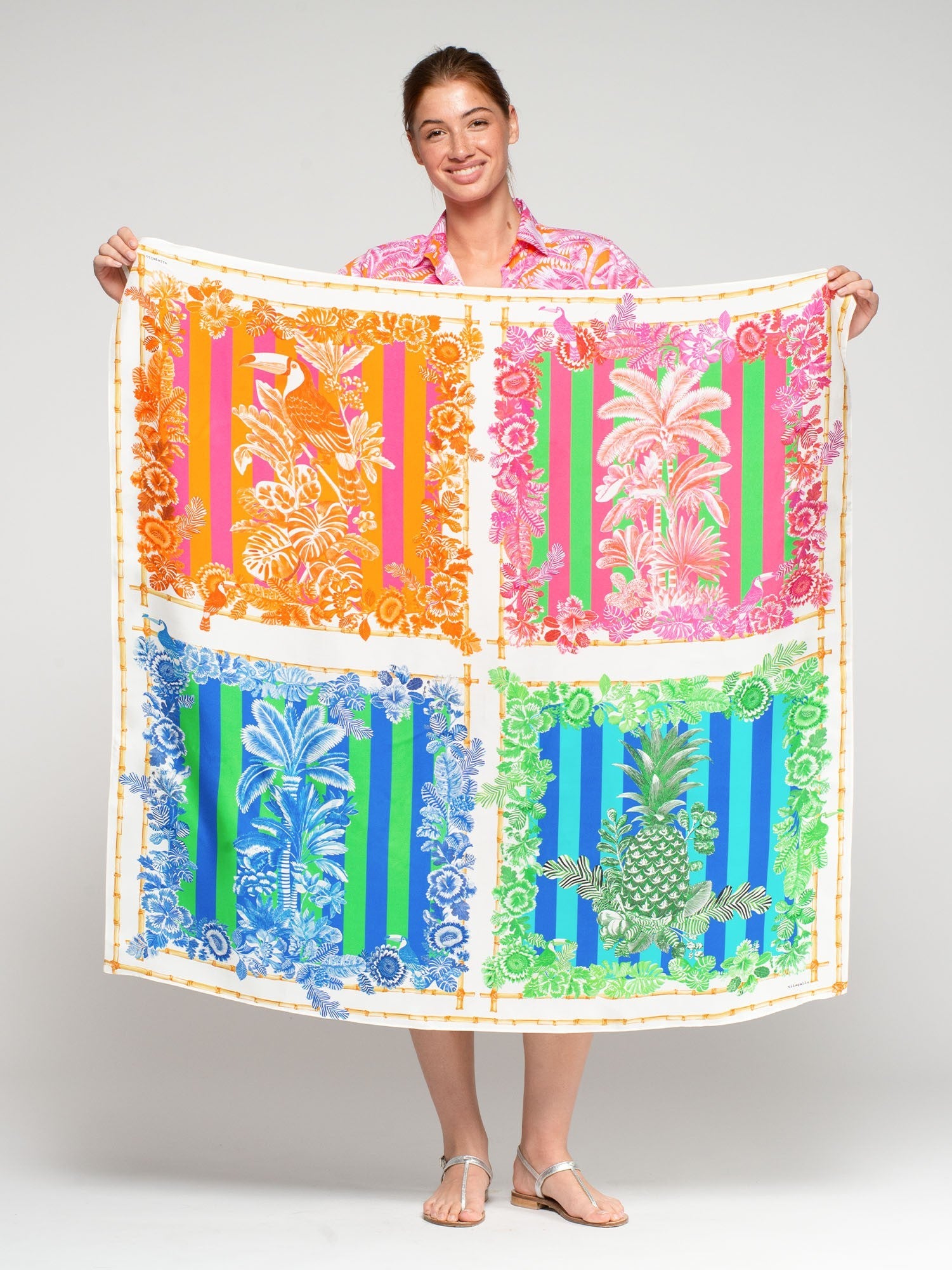 Foulard Cuadrado VILAGALLO Seda Bambú