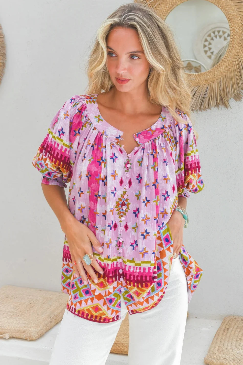 Blusa JAASE Lost Tribe Boheme ROSA