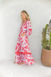 Vestido JAASE Rosa Print Carmen ROJO
