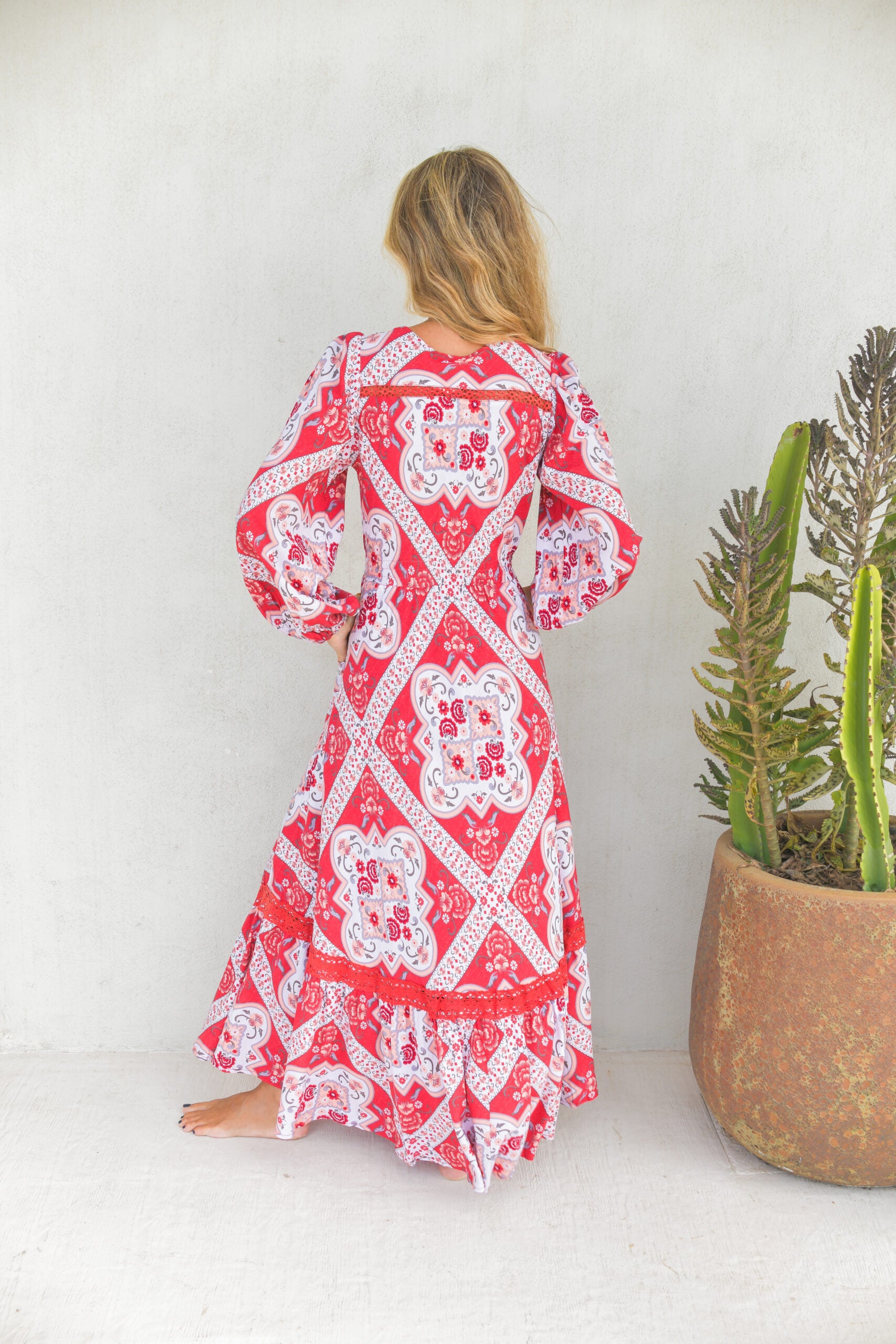 Vestido JAASE Rosa Print Carmen ROJO