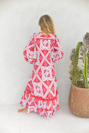 Vestido JAASE Rosa Print Carmen ROJO