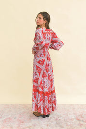 Vestido JAASE Rosa Print Carmen ROJO