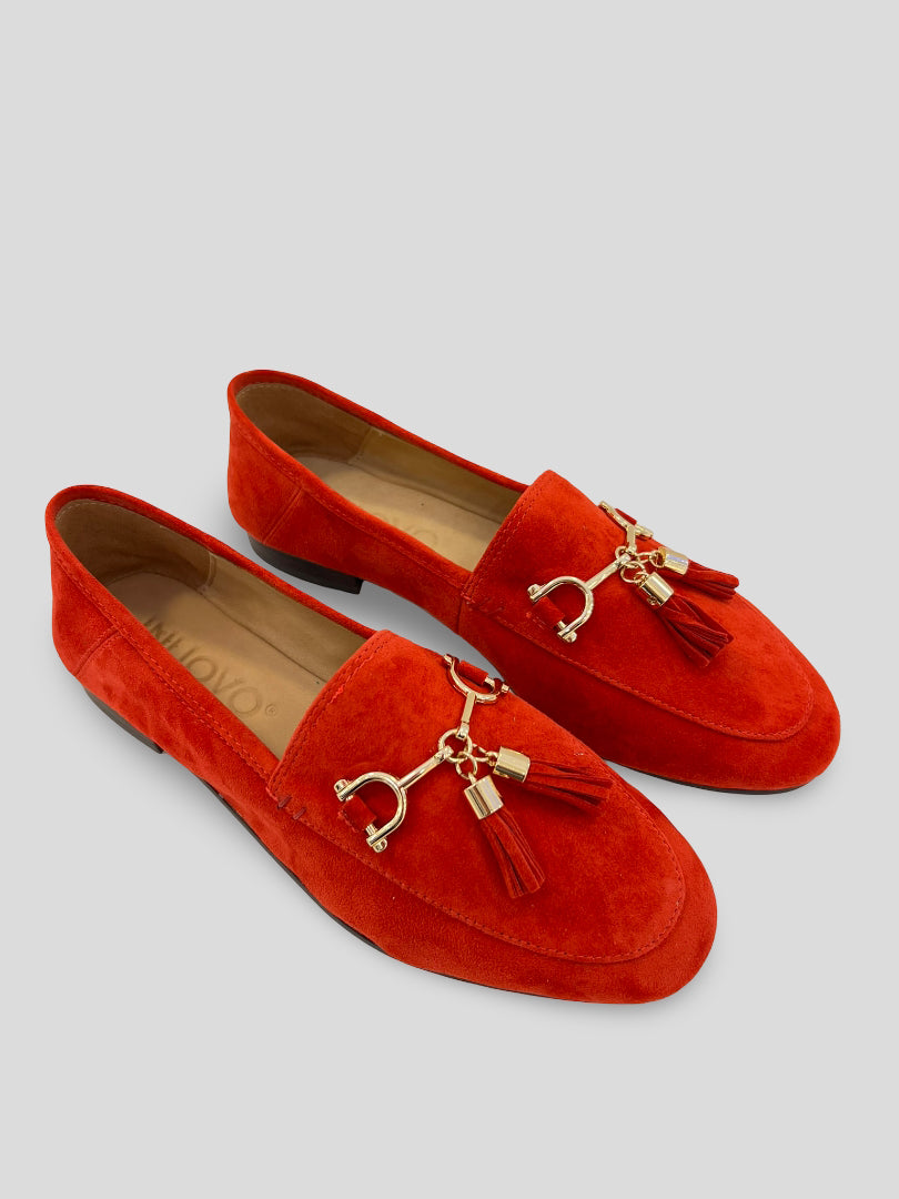 Mocasín Borlas INUOVO Ante ROJO
