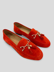 Mocasín Borlas INUOVO Ante ROJO