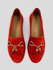 Mocasín Borlas INUOVO Ante ROJO