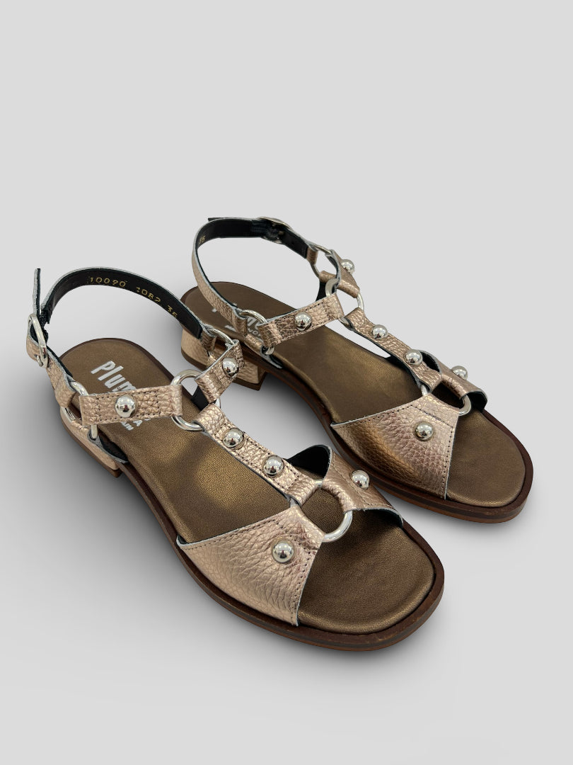 Sandalia PLUMERS Piel Metalizada CHAMPÁN
