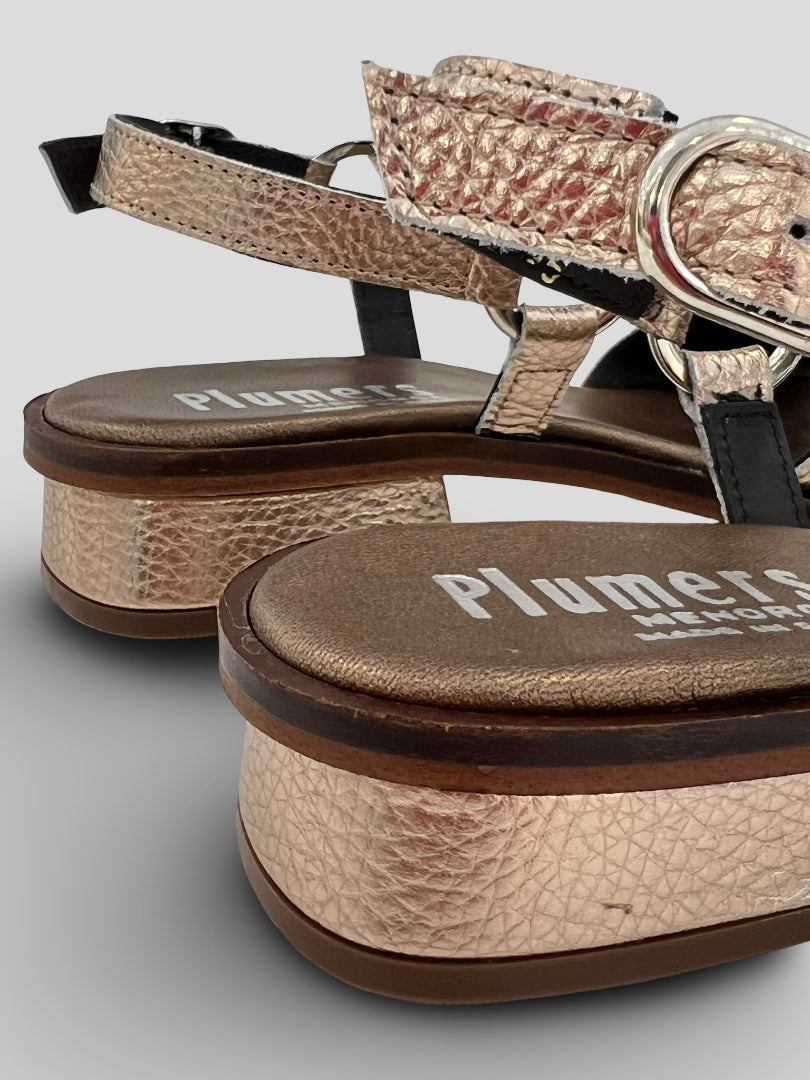 Sandalia PLUMERS Piel Metalizada CHAMPÁN