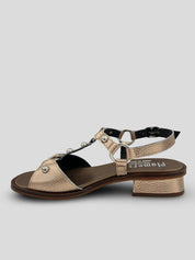 Sandalia PLUMERS Piel Metalizada CHAMPÁN