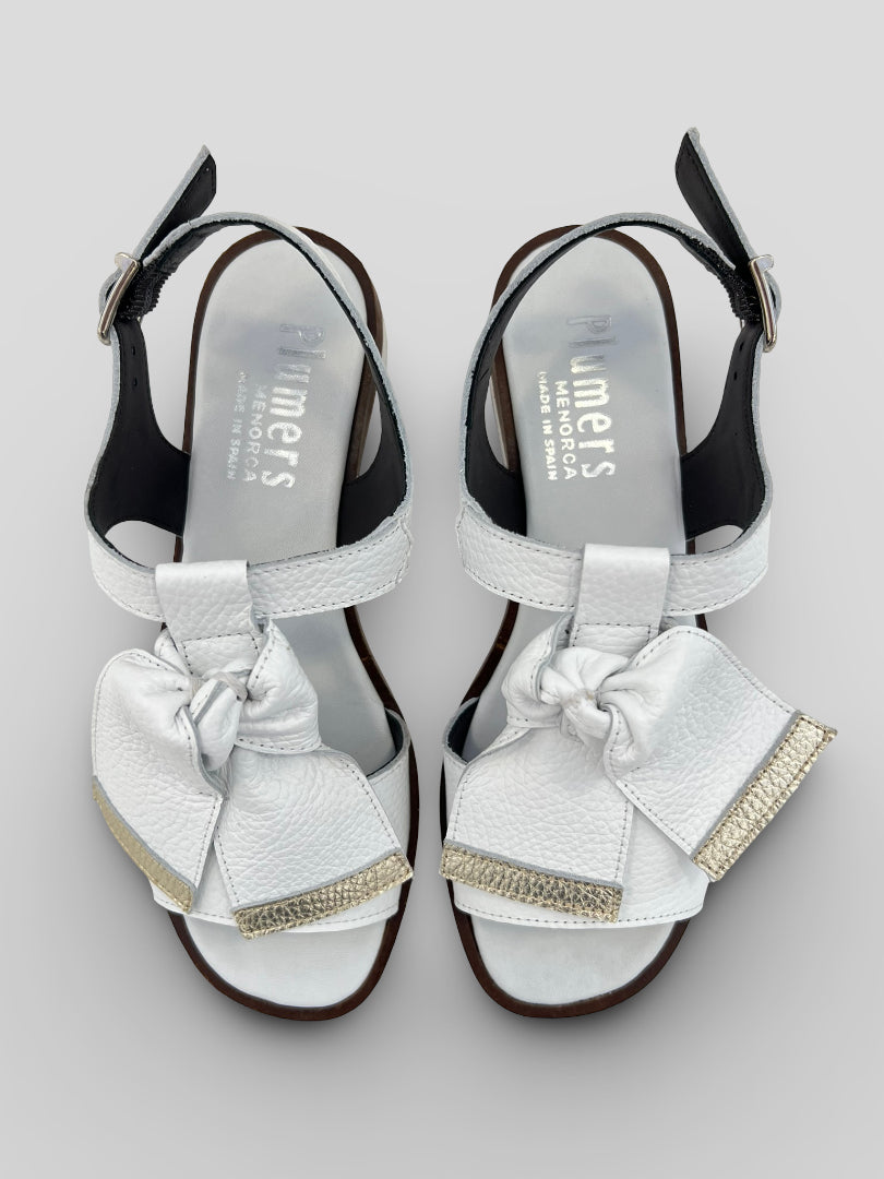 Sandalia PLUMERS Lazo Piel BLANCO
