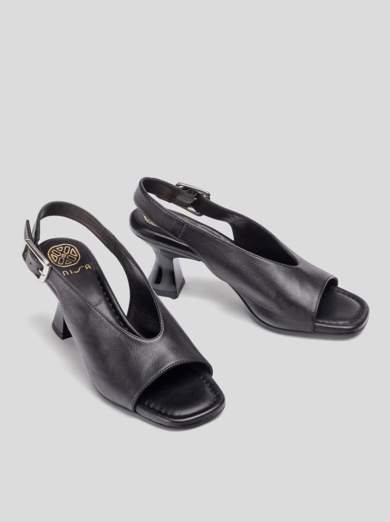 Sandalia UNISA Peep-Toe Piel NEGRO