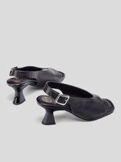 Sandalia UNISA Peep-Toe Piel NEGRO