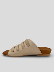Sandalia Mules BUENO Hebillas Piel BEIGE