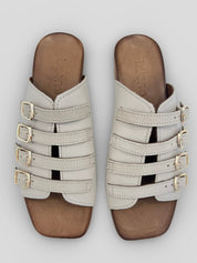 Sandalia Mules BUENO Hebillas Piel BEIGE