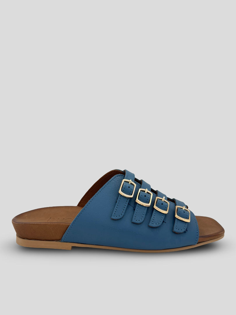 Sandalia Mules BUENO Hebillas Piel JEANS