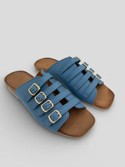 Sandalia Mules BUENO Hebillas Piel JEANS