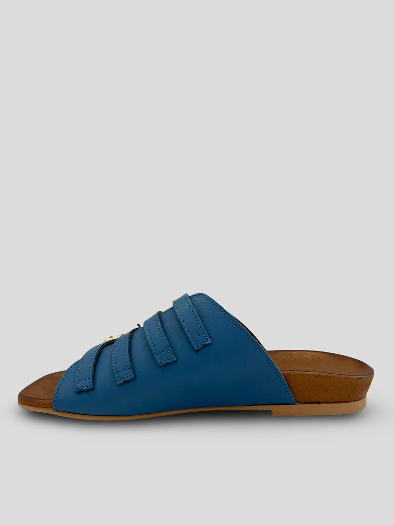 Sandalia Mules BUENO Hebillas Piel JEANS