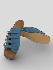 Sandalia Mules BUENO Hebillas Piel JEANS