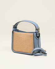 Bandolera Balance GAIMO Rafia Piel AZUL
