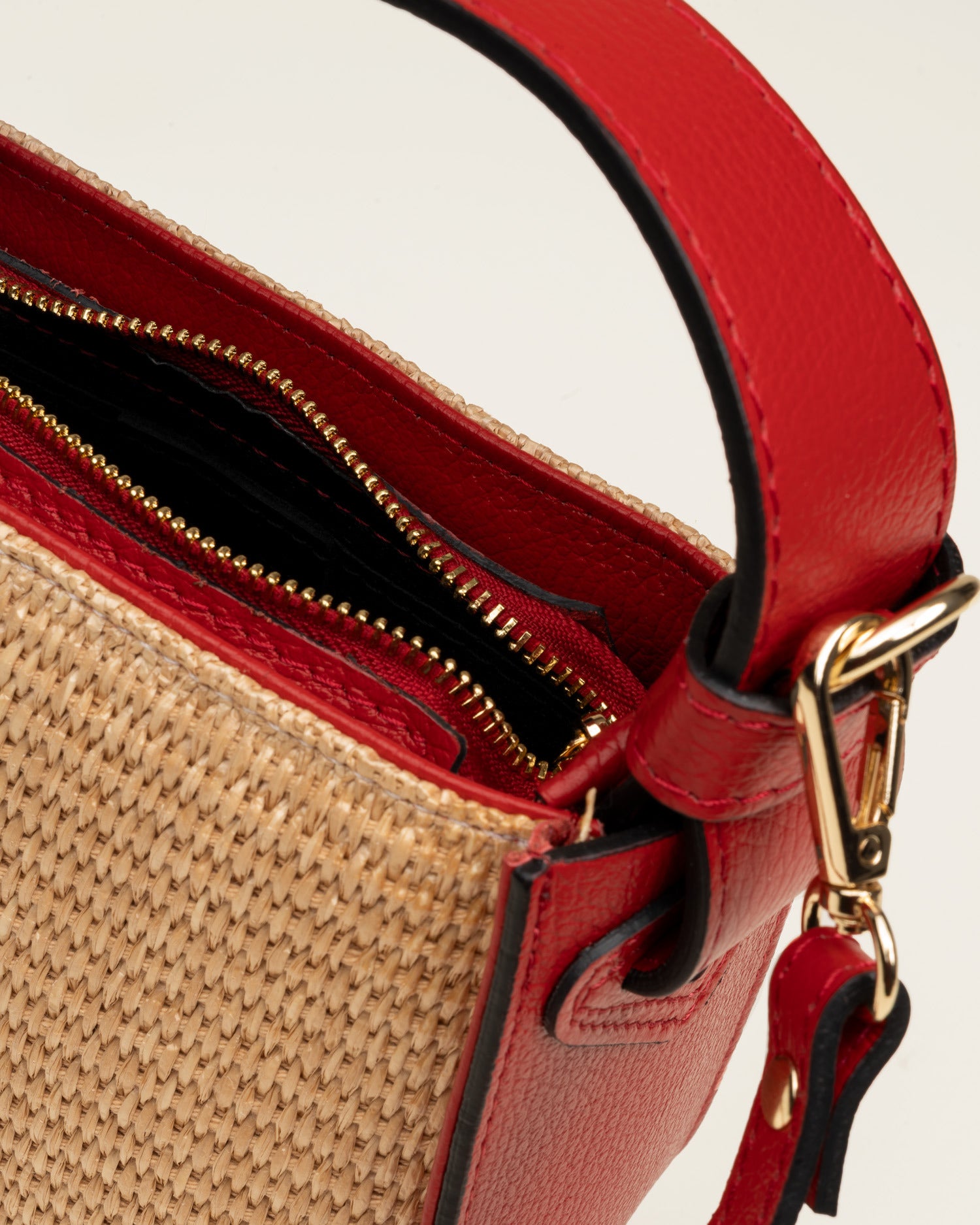 Bandolera Balance GAIMO Rafia Piel ROJO